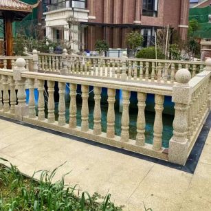 盐城黄金麻花岗岩石材栏杆，扶手，将军柱，花瓶柱