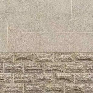 盐城 黄金麻自然面蘑菇石配荔枝面干挂