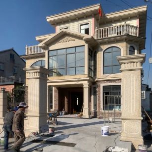 盐城 黄金麻花岗岩荔枝面别墅外墙干挂私家专属