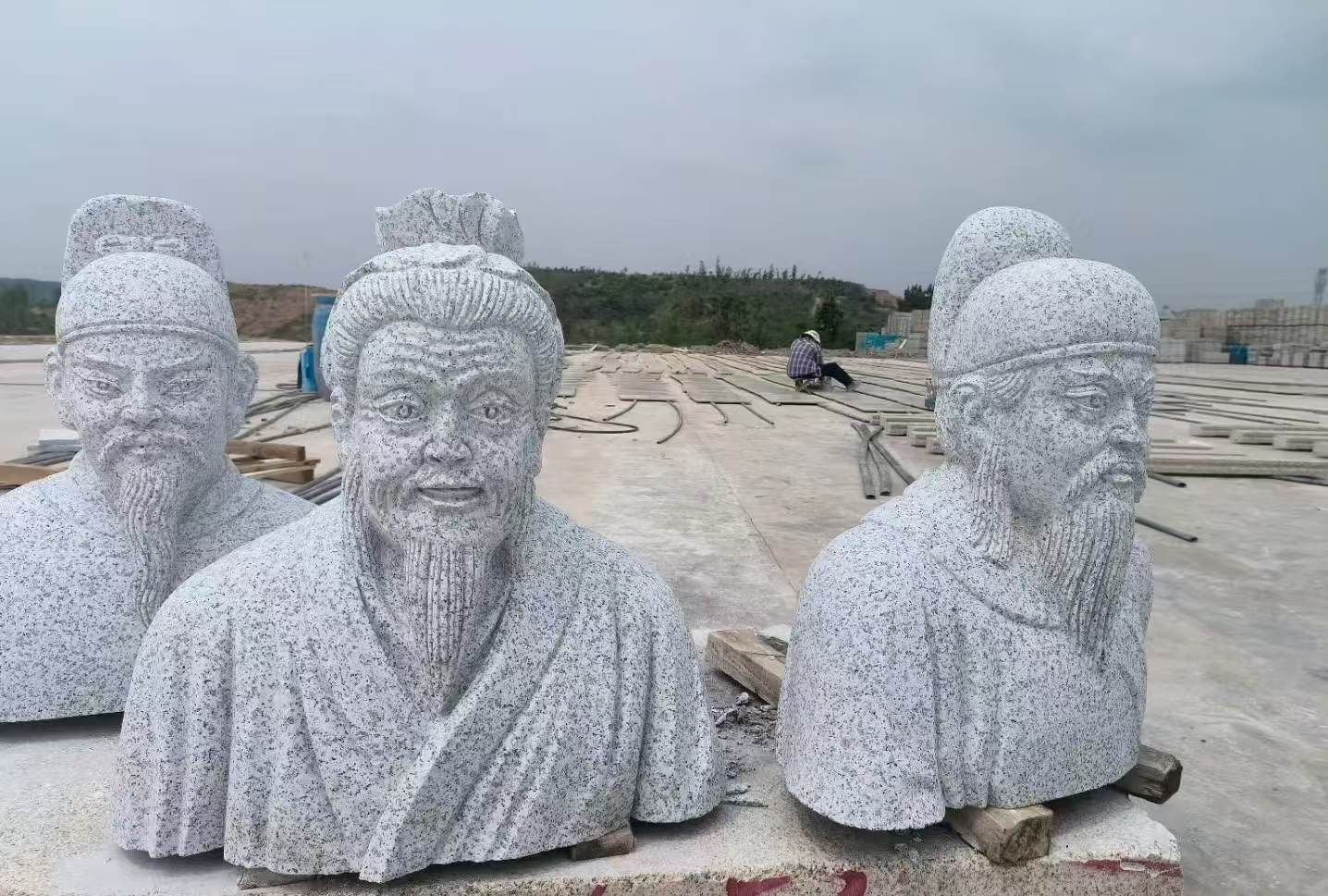 盐城 白麻花岗岩石材人物立体雕刻