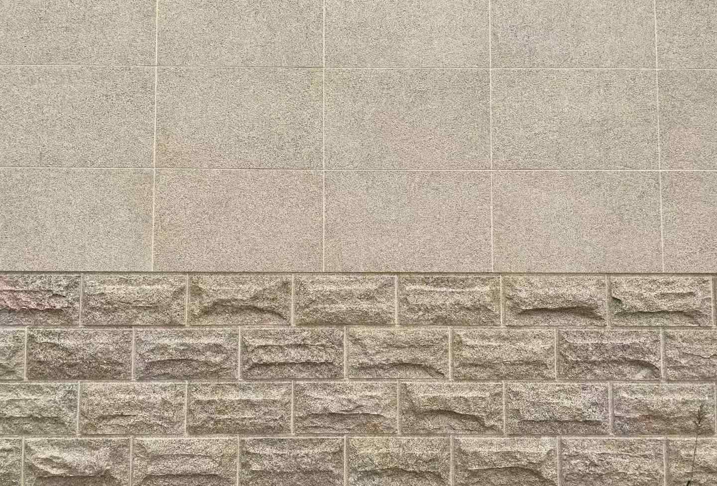 盐城 黄金麻自然面蘑菇石配荔枝面干挂