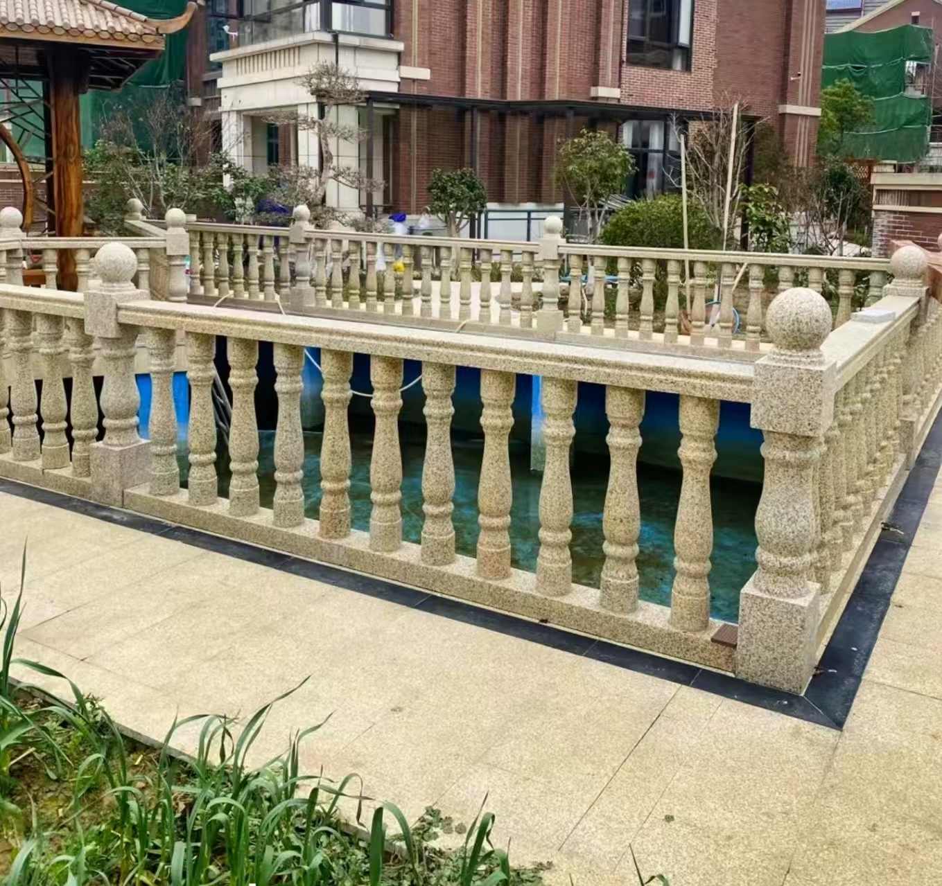 盐城黄金麻花岗岩石材栏杆，扶手，将军柱，花瓶柱