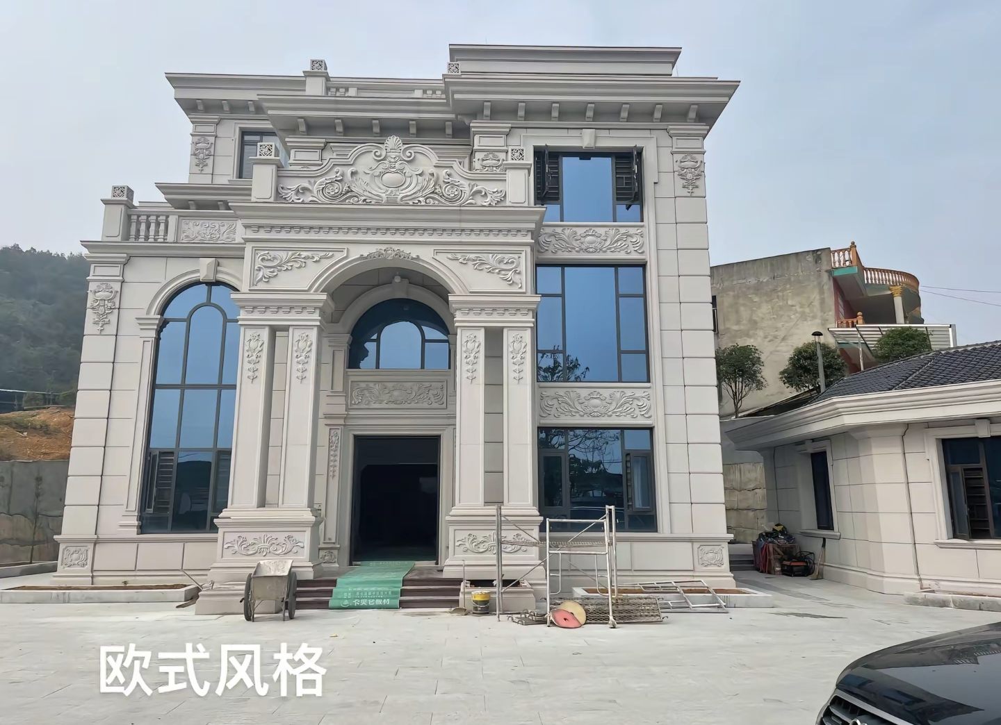 盐城 白麻花岗岩别墅外墙干挂