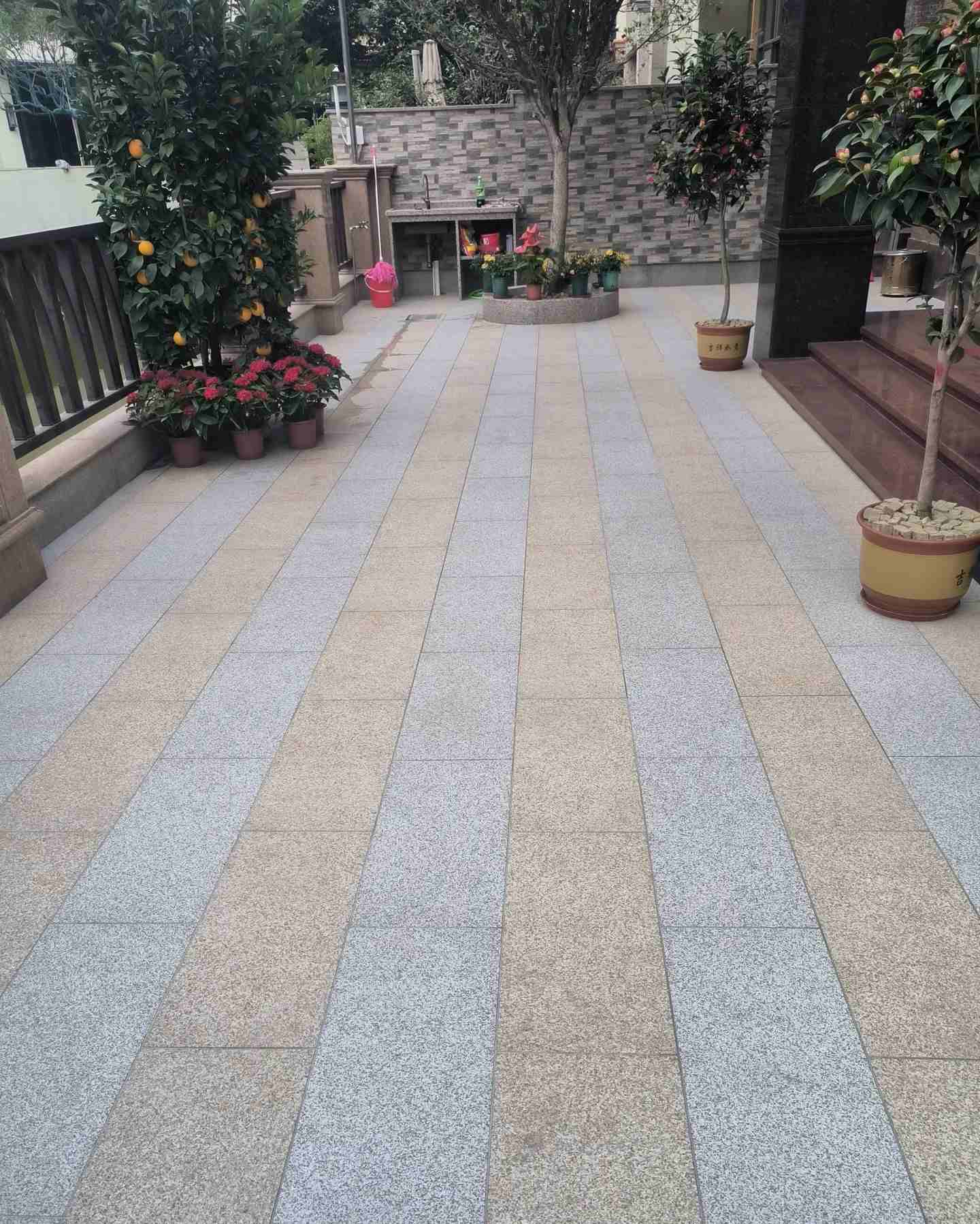 盐城 黄金麻白麻荔枝面庭院铺装展示